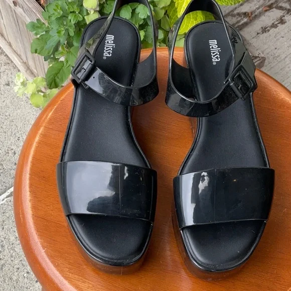 Melissa Women's Glossy Black Sandals - Picture 3 of 6